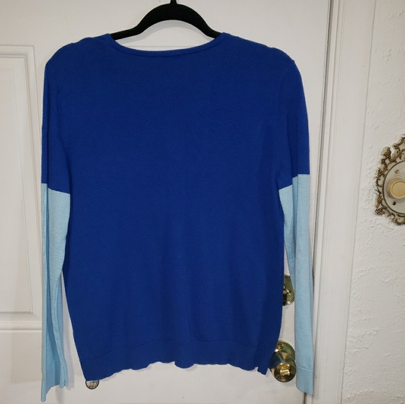 Vince Camuto Blue Sweater L Blue - Picture 4 of 5